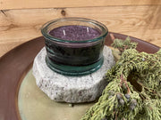 perfect place granite trivet in white color with candle