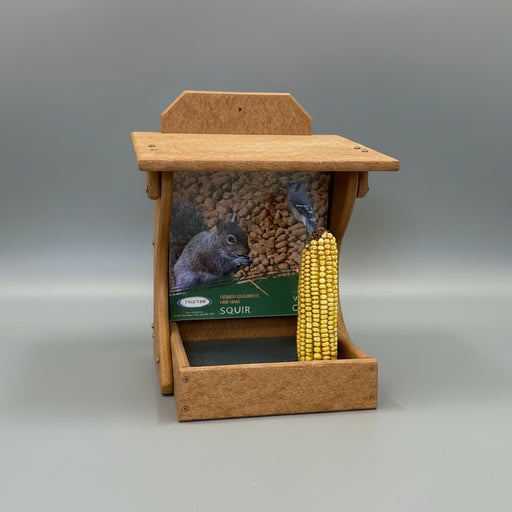 Squirrel and Bird Café Recycled Feeder in Tan