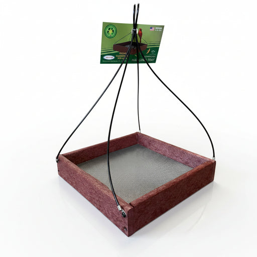 Hanging Tray Recycled Feeder -  9" x 9" in Cherrywood