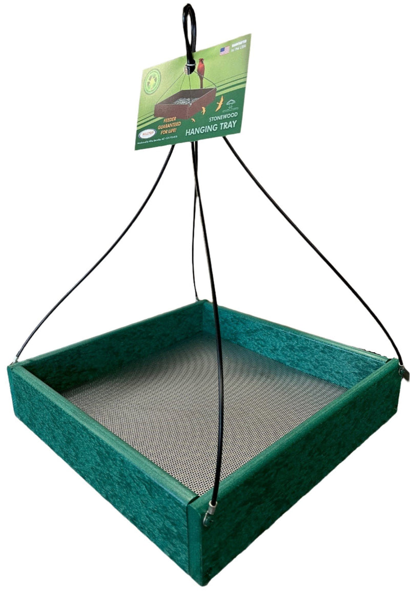Hanging Tray Recycled Feeder -  12" x 12" in Green