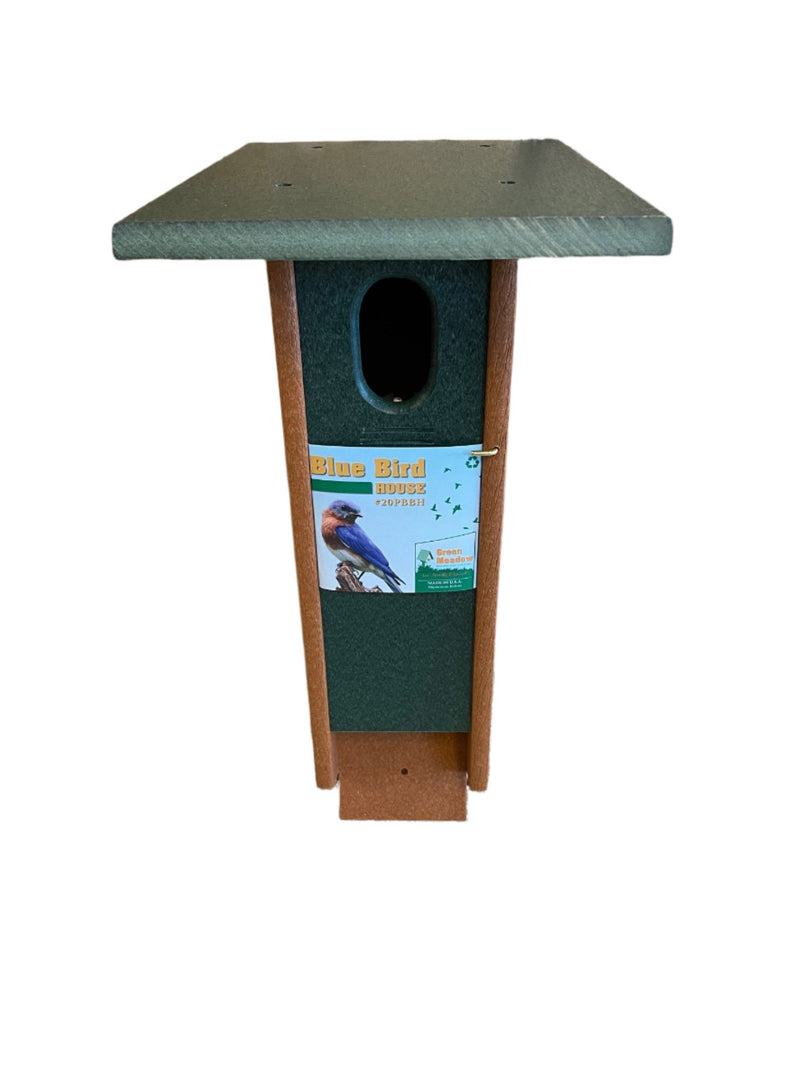 Peterson Bluebird House in turf green and cedar
