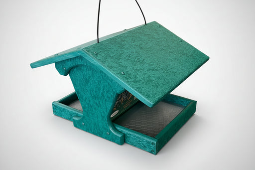 Oasis Recycled Bird Feeder in green side view