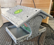 Oasis Recycled Bird Feeder in marble gray side view