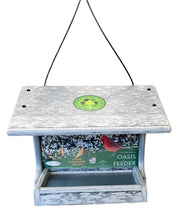 Oasis Recycled Bird Feeder in marble gray front view