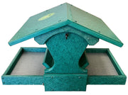 Mini Magnet Post Mount Recycled Feeder in green side view