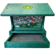 Mini Magnet Post Mount Recycled Feeder in green front view