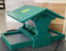 Mini Magnet Post Mount Recycled Feeder in green angled view