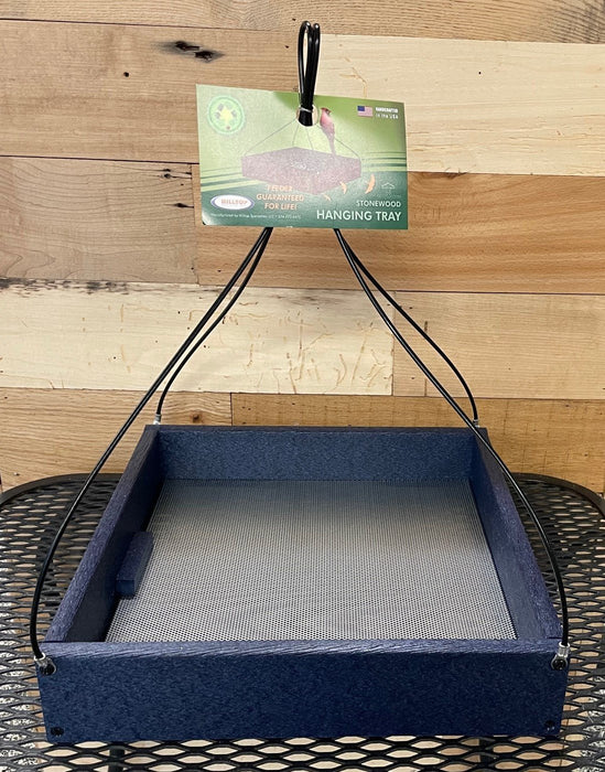 Hanging Tray Recycled Feeder -  12" x 12" in Blue