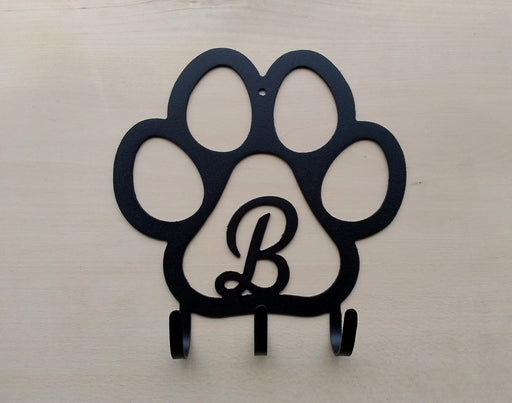 Personalized Dog Paw Print Leash Holder front