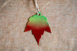 fall color red maple metal leaf ornament