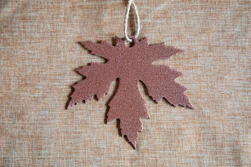 Copper Wrinkle Silver Maple Leaf Ornament