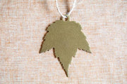 gold red maple metal leaf ornament
