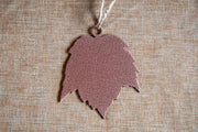 copper metal maple leaf Christmas ornament