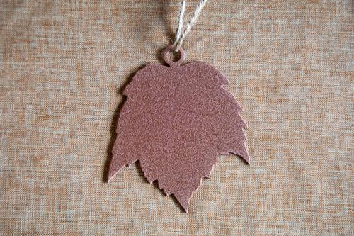 copper metal maple leaf Christmas ornament