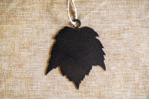 copper vein metal maple leaf Christmas ornament