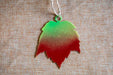 fall color metal maple leaf Christmas ornament