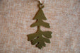 gold burr oak leaf ornament