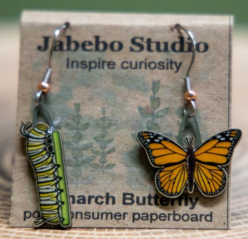 Jabebo monarch butterfly earrings