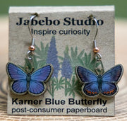 Jabebo karner blue butterfly earrings
