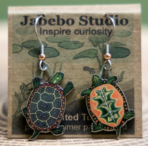 painted turtle earrings
