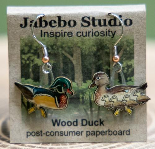 Wood duck earrings