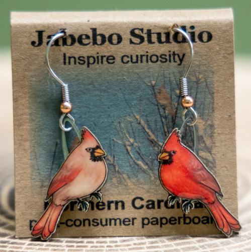 Northern cardinal earrings