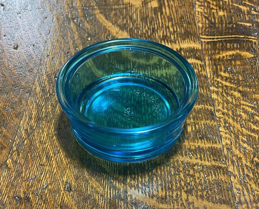 Glass replacement dish in aqua