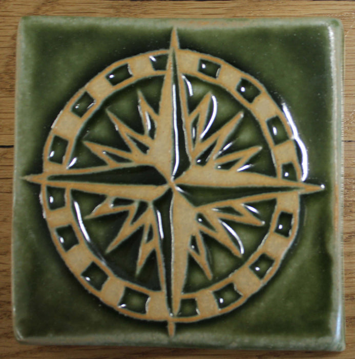 Stoneware Tile Compass Rose - 4 x 4 inches — Nature Niche