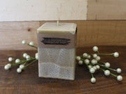 Palm Wax Square Pillar Candle in tan hazelnut coffee