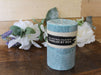 Palm Wax Round Pillar Candle in Teal Ocean Breeze