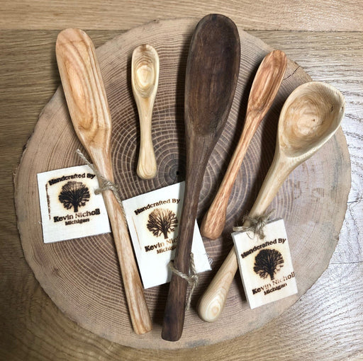 Assorted Wooden Spoons on Ash slab
