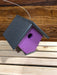 Wren or chickadee house in grey and purple
