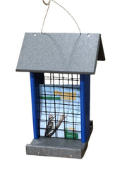 Whole Peanut Feeder in Gray and Blue