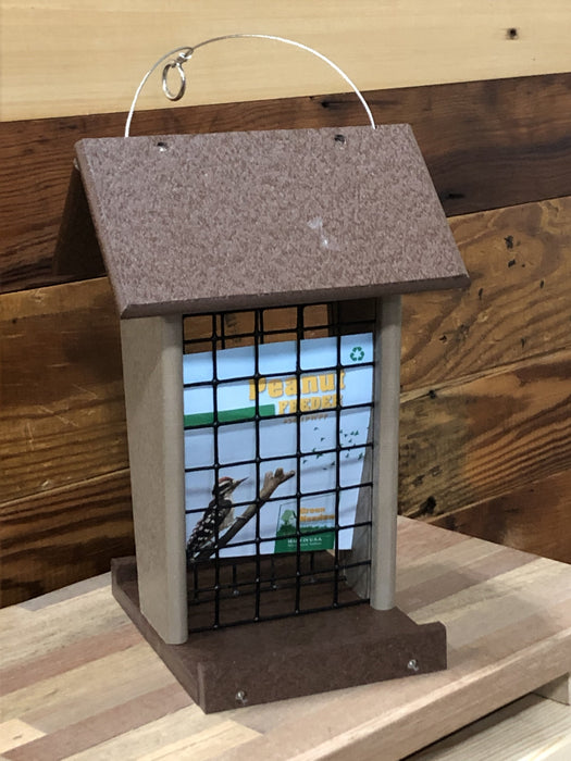 Whole Peanut Feeder in Milwaukee Brown and Weathered Wood