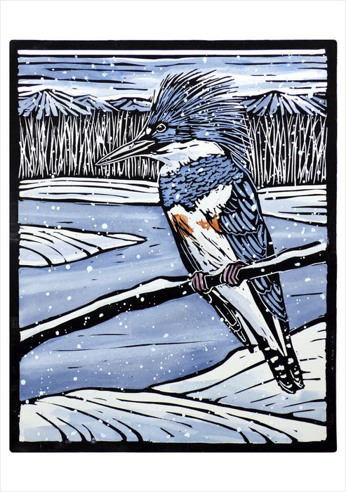 Molly Hashimoto: Kingfisher in the Snow Holiday Cards - Card
