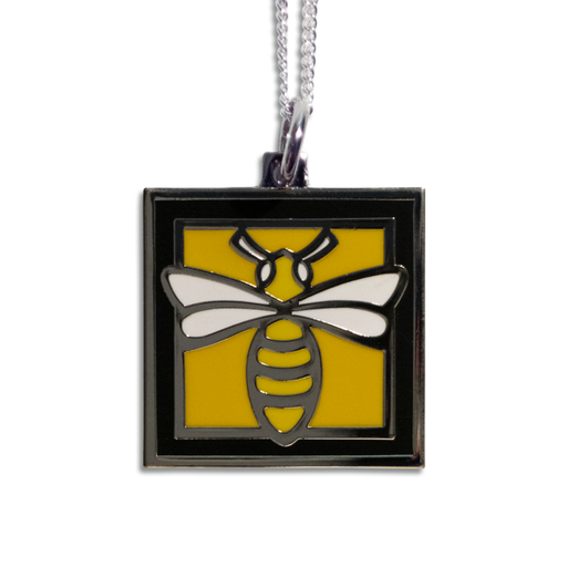 Bee Pendant Necklace with Black Border