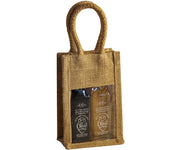 2 Bottle Jute Olive Oil Bottle Bag - natural