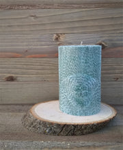 Palm Wax Round Pillar Candle - Ocean Breeze