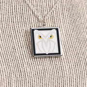 Horned owl necklace by Motawi