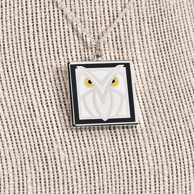 Horned owl necklace by Motawi