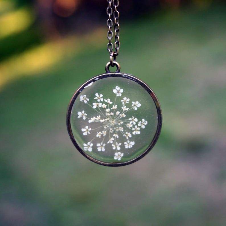 White Queen Anne's Lace Necklace