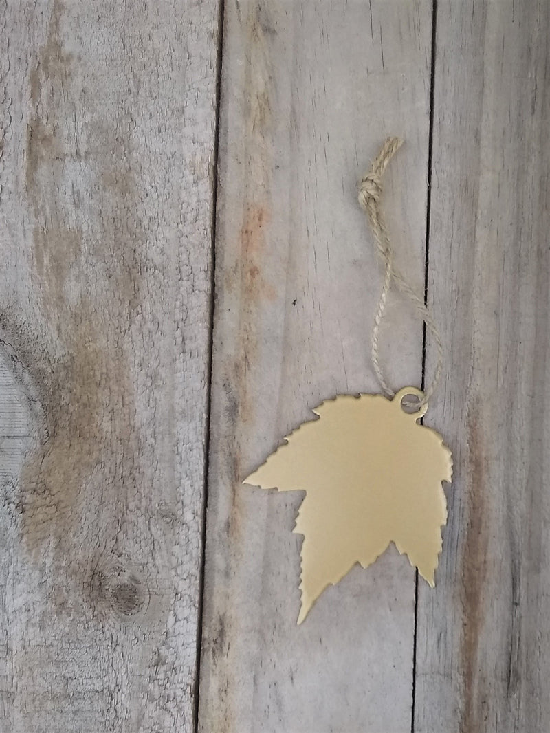 Red Maple #2 Leaf Ornament - Gold