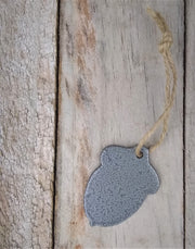 Red Oak Acorn Ornament - Glossy Silver Vein