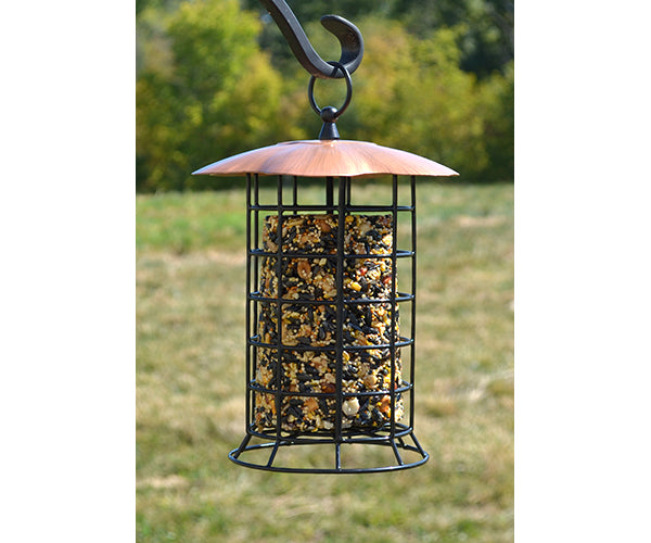 Large Copper Roof Seed Log Feeder