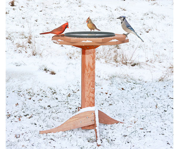 Red Cedar Heated Bird Bath