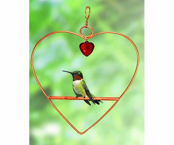 Copper Hummingbird Tweet Heart Swing