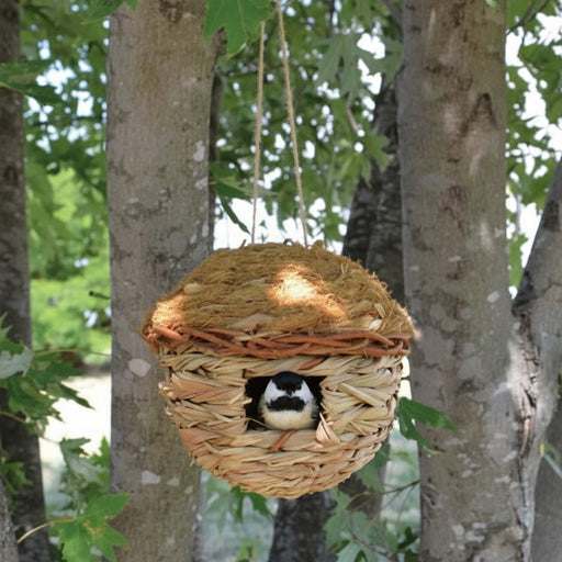 Round Hanging Grass Roosting Pocket in use