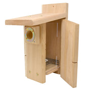 Ultimate Bluebird House with Metal Portal with viewing door open