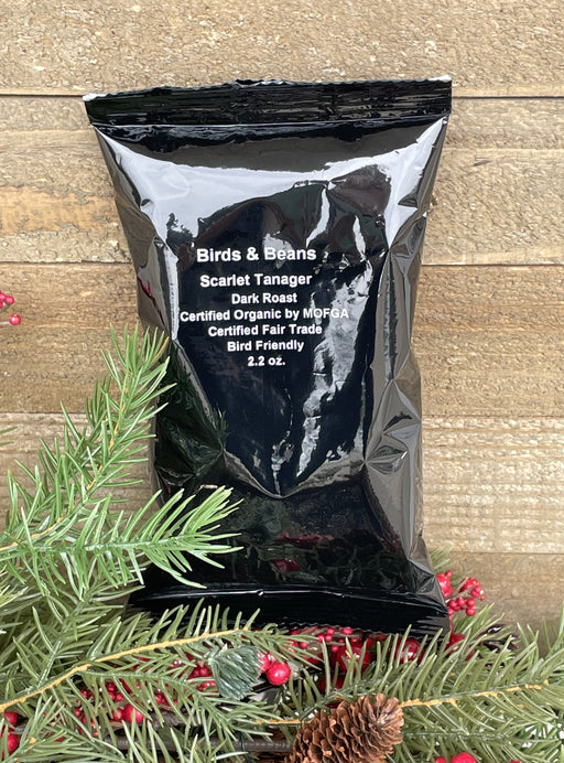 Scarlet Tanager Dark Roast in 2.2 oz frac pack