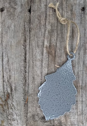 Swamp White Oak Leaf Ornament - Glossy Silver Vein